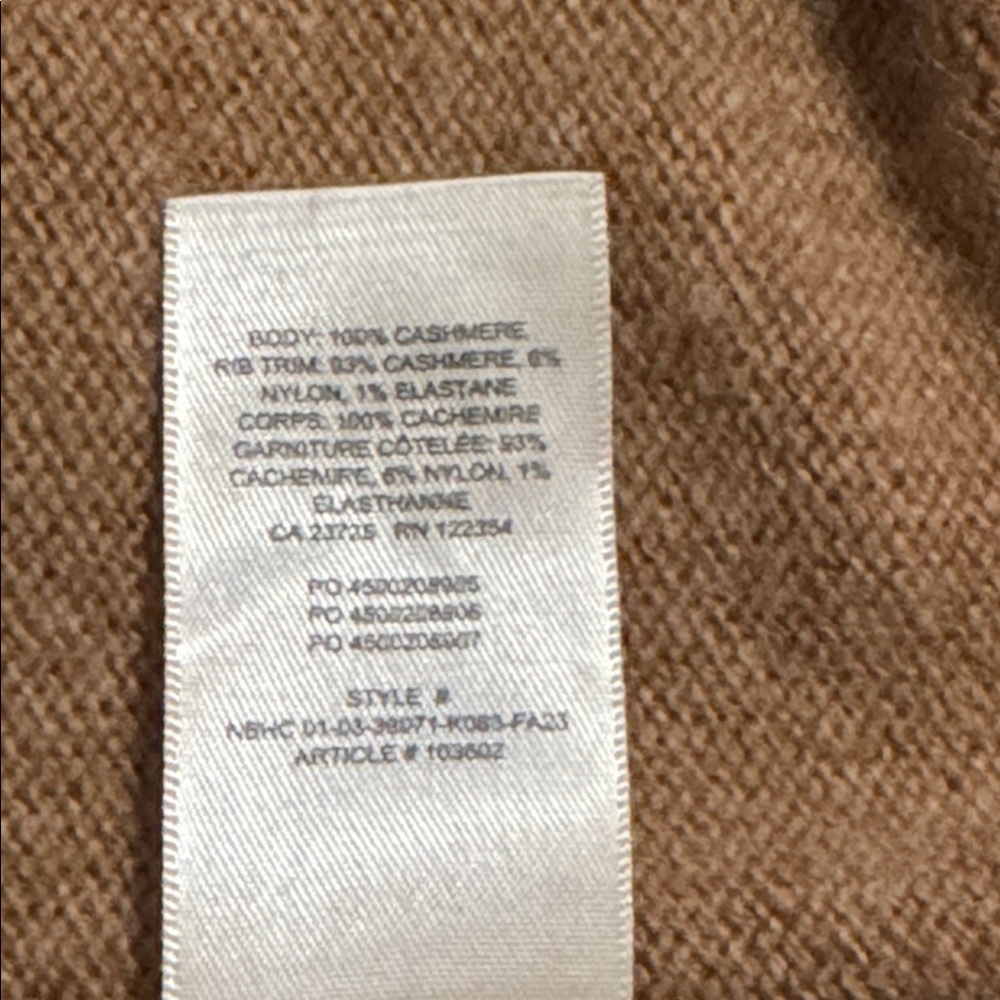 Aritzia Babaton Luxe Cashmere Toba Sweater Camel Minimalist Quiet Luxury-Small - Picture 9 of 9